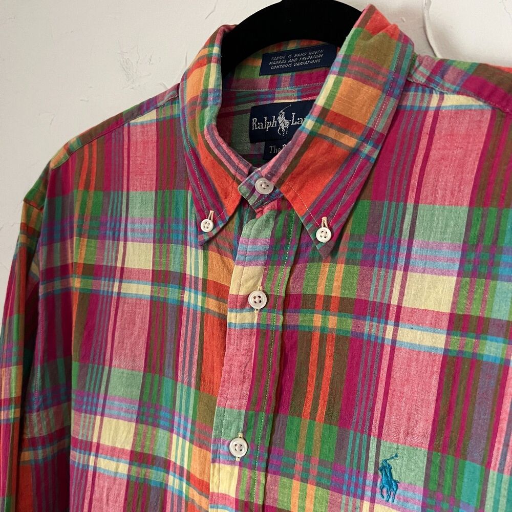 Ralph Lauren Pink Multi Plaid Button-Down Shirt - Picture 9 of 11